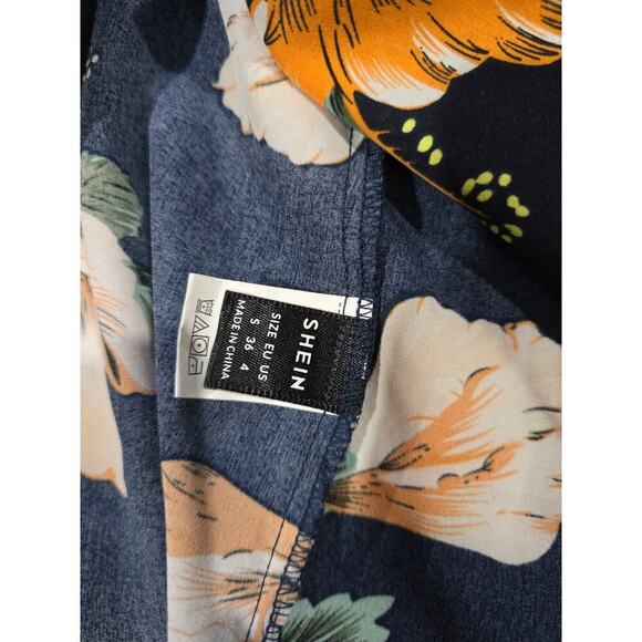 SHEIN vacation Tropical Print Bardot Wrap Maxi Dress Small - Picture 5 of 10